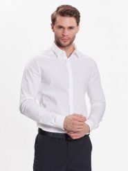 Calvin Klein Koszula Hidden K10K109891 Biały Extra Slim Fit. Białe koszule CALVIN KLEIN, m, bez wzorów, z bawełny, bez kołnierzyka, bez ramiączek. Za 419.99 zł.