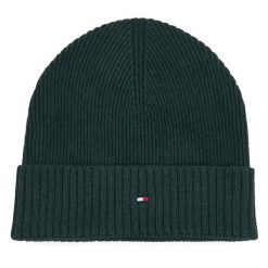 Czapka Tommy Hilfiger. Zielone czapki zimowe Tommy Hilfiger, bez wzorów. Za 189.99 zł.