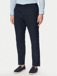 BOSS Chinosy Sanderson-L-3 50559595 Granatowy Regular Fit. Niebieskie eleganckie spodnie Boss, l, ze lnu. Za 679.99 zł.