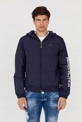 AERONAUTICA MILITARE Kurtka męska granatowa. Niebieskie kurtki Aeronautica Militare, m, bez wzorów, z kapturem. W wyprzedaży za 579.99 zł.