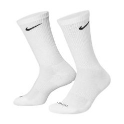 Skarpety Unisex Dla Dorosłych Everyday Plus Z Amortyzacją (zestaw 3 Sztuk). Białe skarpety Nike, bez wzorów. Za 129.99 zł.