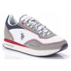 Buty sportowe dla mężczyzn U.S. Polo Assn. Białe buty sportowe casual U.S. Polo Assn., bez wzorów, bez zapięcia. Za 199.99 zł.