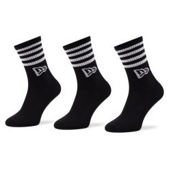 Zestaw 3 par wysokich skarpet unisex New Era. Czarne skarpety New Era, bez wzorów. Za 59.99 zł.