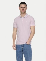 Only & Sons Polo Fletcher 22024827 Różowy Regular Fit. Czerwone koszulki polo Only & Sons, l, bez wzorów, z bawełny, bez kołnierzyka, bez ramiączek. Za 89.99 zł.