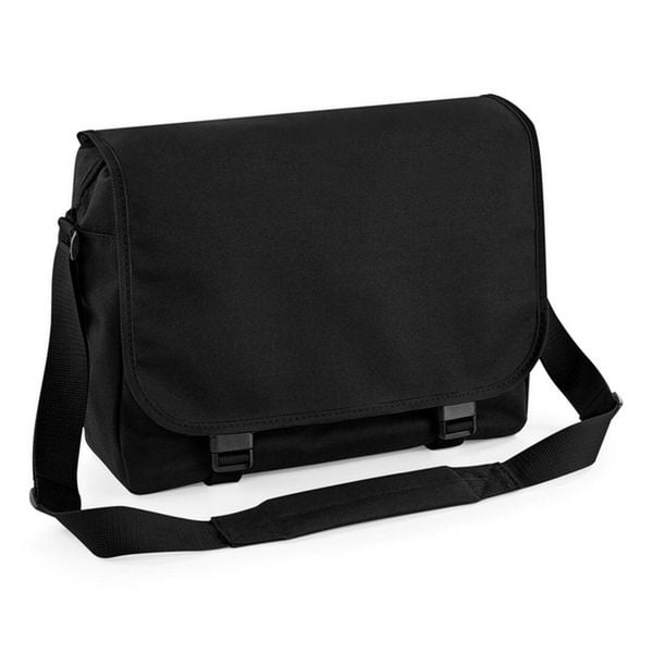 Torba na ramię Bag Base messager. Czarne torby na ramię BAGBASE, bez wzorów, z materiału, na ramię, duże, bez dodatków. Za 80.90 zł.