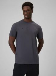 4F Koszulka w kolorze antracytowym rozmiar: M. Czarne bezrękawniki 4F, m, bez wzorów, z bawełny, bez kołnierzyka, bez ramiączek. Za 41.59 zł.