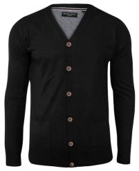 Elegancki Kardigan, Sweter Rozpinany na Guzik -BRAVE SOUL- Czarny. Czarne swetry rozpinane Brave Soul, l, bez wzorów, bez kołnierzyka, bez ramiączek. Za 89.00 zł.
