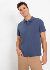 Shirt polo pique z czystej bawełny organicznej. Brązowe koszulki polo bonprix, l, bez wzorów, z bawełny, bez kołnierzyka, bez ramiączek. Za 59.99 zł.