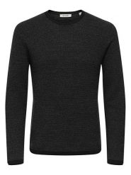 ONLY & SONS Sweter "Seric" w kolorze czarnym rozmiar: XL. Czarne swetry nierozpinane Only & Sons, xl, bez wzorów, z bawełny, bez kołnierzyka, bez ramiączek. Za 105.63 zł.