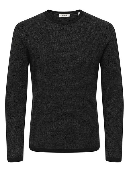 ONLY & SONS Sweter "Seric" w kolorze czarnym rozmiar: M. Czarne swetry nierozpinane Only & Sons, m, bez wzorów, z bawełny, bez kołnierzyka, bez ramiączek. Za 109.52 zł.