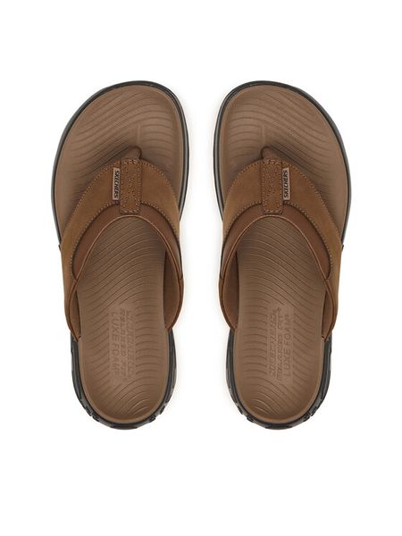 Skechers Japonki Street retro Jogger Sd 211359/BRN Brązowy. Brązowe japonki Skechers, bez wzorów, ze skóry. Za 229.99 zł.