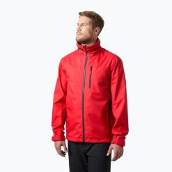 Kurtka żeglarska męska Helly Hansen Crew 2.0. Czerwone kurtki Helly Hansen, m, bez wzorów, bez kaptura. Za 676.00 zł.