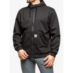 Bluza z kapturem męska Carhartt Wind Fighter Hooded Sweatshirt. Czarne bluzy Carhartt, m, bez wzorów, z kapturem. Za 450.99 zł.