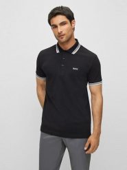 Hugo Boss Koszulka polo w kolorze czarnym rozmiar: S. Czarne koszulki polo HUGO BOSS, s, bez wzorów, z bawełny, bez kołnierzyka, bez ramiączek. Za 239.99 zł.