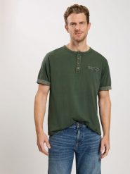 Cross Jeans Koszulka w kolorze zielonym rozmiar: XL. Zielone bezrękawniki Cross Jeans, xl, bez wzorów, z bawełny, bez kołnierzyka, bez ramiączek. Za 74.63 zł.