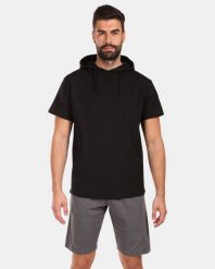 Męska bluza z krótkim rękawem Kilpi DIAN-M. Czarne bluzy z kapturem Kilpi, l, bez wzorów, z bawełny, z kapturem. Za 292.95 zł.