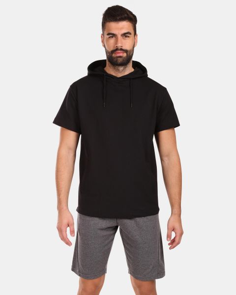 Męska bluza z krótkim rękawem Kilpi DIAN-M. Czarne bluzy z kapturem Kilpi, l, bez wzorów, z bawełny, z kapturem. Za 292.95 zł.