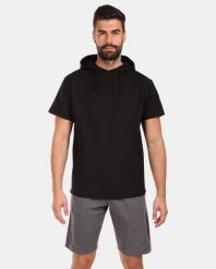 Męska bluza z krótkim rękawem Kilpi DIAN-M. Czarne bluzy z kapturem Kilpi, m, bez wzorów, z bawełny, z kapturem. Za 179.35 zł.
