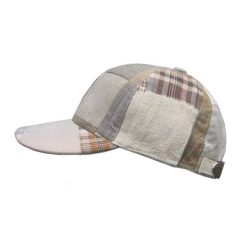 Czapka baseballowa patchworkowa HORKA. Brązowe czapki z daszkiem HORKA, bez wzorów, z materiału. Za 242.00 zł.
