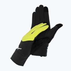 Rękawiczki do biegania Mizuno Warmalite. Czarne rękawiczki Mizuno, bez wzorów, z elastanu. Za 59.99 zł.