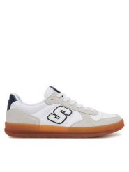 Skechers Sneakersy New Wave Cup-Calven 210961/OFWT Biały. Białe buty sportowe casual Skechers, bez wzorów, ze skóry, bez zapięcia. Za 219.99 zł.