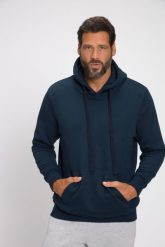 Męska Bluza z kapturem odzież domowa kaptur kieszeń kangurka do roz. 8XL. Niebieskia bluzy z kapturem JAY-PI, m, bez wzorów, z bawełny, z kapturem. Za 349.99 zł.