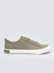 Trampki męskie khaki TT174294 303. Zielone buty sportowe casual BIG STAR, bez wzorów, z gumy, z okrągłym noskiem, bez zapięcia. Za 159.99 zł.