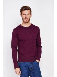 C& Jo Sweter w kolorze bordowym rozmiar: 52. Różowe swetry nierozpinane C& Jo, bez wzorów, ze splotem, bez kołnierzyka, bez ramiączek. Za 130.99 zł.