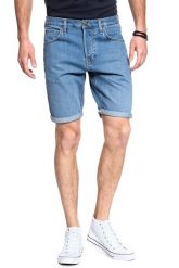 SPODENKI LEE 5 POCKET SHORT LIGHT NEWPO L73EJLKB 112120434. Niebieskie szorty Lee, l, z aplikacjami, z bawełny, biznesowe. W wyprzedaży za 98.99 zł.