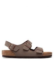 Birkenstock Sandały Milano Bs 0634501 Brązowy. Brązowe sandały Birkenstock, ze skóry, bez zapięcia. Za 469.99 zł.