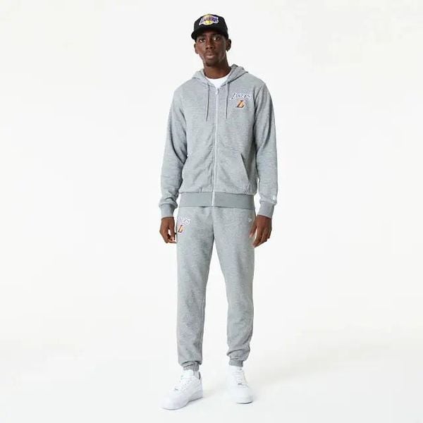 Bluza z kapturem Los Angeles Lakers Essentials. Szare bluzy z kapturem New Era, s, bez wzorów, z bawełny, z kapturem. Za 275.90 zł.