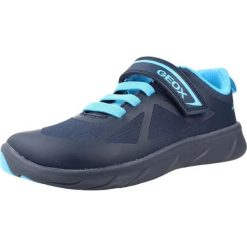 Buty GEOX J668JA 0FU54 J FOOT Niebieski. Niebieskie buty turystyczne Geox, bez wzorów, z tkaniny, bez zapięcia, na fitness i siłownię. Za 264.99 zł.