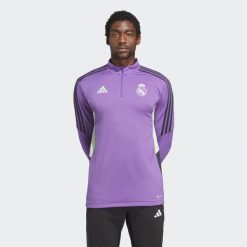 Bluza do piłki nożnej męska Adidas Real Madrid Condivo 22 Training Top. Fioletowe bluzy Adidas, m, bez wzorów, z materiału, bez kaptura. W wyprzedaży za 127.00 zł.