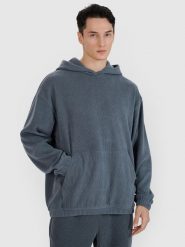 4F Bluza dresowa nierozpinana z kapturem męska - szara XXL. Szare bluzy z kapturem 4F, m, bez wzorów, z dresówki, z kapturem. W wyprzedaży za 99.99 zł.