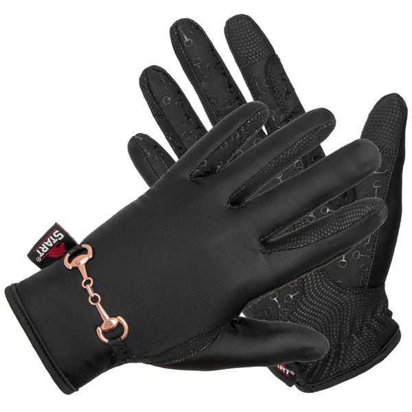 Rękawiczki do jazdy konnej START Qeshm oddychające. Czarne rękawiczki START, bez wzorów. Za 88.99 zł.