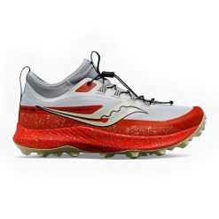 Buty trailowe męskie Saucony Peregrine 13 ST. Czerwone buty do biegania Saucony, bez wzorów, bez zapięcia, do biegania. Za 439.99 zł.