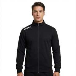 Męska Bluza do Biegania z Elastycznym Kapturem Czarna RETYL. Czarne bluzy z kapturem Legea, m, bez wzorów, z bawełny, bez kaptura. Za 96.00 zł.