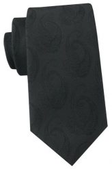 Krawat Męski - Angelo di Monti - Czarny, Faktura Paisley. Czarne krawaty i muchy Angelo di Monti, bez wzorów, z tkaniny. Za 45.00 zł.