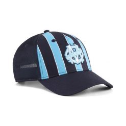 Czapka typu trucker Olympique Marsylia KING PUMA. Niebieskie czapki z daszkiem Puma, na jesień, bez wzorów. Za 129.00 zł.