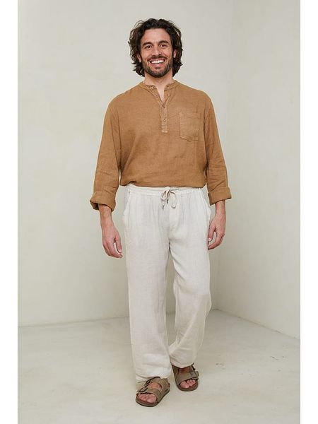 Lin Passion Spodnie w kolorze kremowym rozmiar: XL/XXL. Brązowe spodnie materiałowe Lin Passion, xl, bez wzorów, z bawełny. Za 126.75 zł.