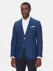 BOSS Marynarka H-Hutson-233 50540502 Niebieski Slim Fit. Niebieskie garnitury Boss, m, bez wzorów, ze lnu. Za 1,569.00 zł.