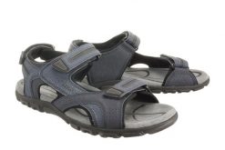 GEOX U8224D S.STRADA D 0BC50 C4422 navy/dk grey, sandały męskie. Szare sandały Geox, bez zapięcia. Za 322.92 zł.