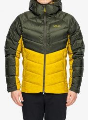 Kurtka puchowa Rab Glaceon Pro Jacket. Żółte kurtki RAB, na zimę, s, bez wzorów, z materiału, bez kaptura. Za 1,094.49 zł.