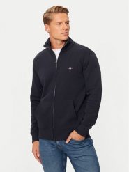 Gant Bluza Shield 2008006 Granatowy Regular Fit. Niebieskie bluzy GANT, l, bez wzorów, z bawełny, bez kaptura. Za 539.99 zł.