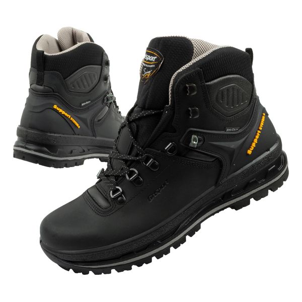 Buty trekkingowe męskie Grisport Nero dakar SPO-TEX. Czarne buty trekkingowe Grisport, na zimę, bez wzorów, z gumy, bez zapięcia, trekkingowe. Za 449.00 zł.