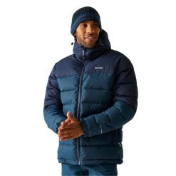 Męska Ocieplana Kurtka Aldthorn. Niebieskie kurtki Regatta, m, bez wzorów, z materiału, z kapturem. Za 343.99 zł.