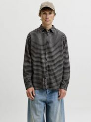 Jack & Jones koszula flanelowa Mężczyźni Comfort Fit Bawełna szary, L. Szare koszule Jack & Jones, l, bez wzorów, z bawełny, bez kołnierzyka, bez ramiączek. Za 199.95 zł.