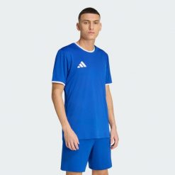 Koszulka Entrada26. Białe t-shirty sportowe Adidas, bez wzorów, bez ramiączek, do piłki nożnej. Za 79.95 zł.