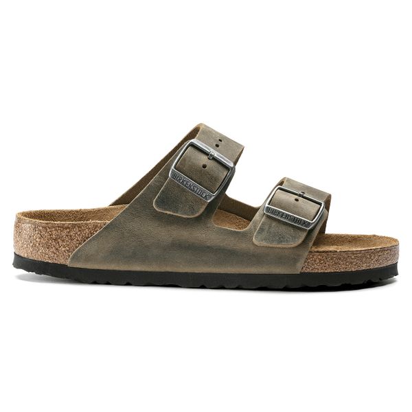 BIRKENSTOCK ARIZONA FL WB FADED Klapki męskie khaki. Zielone klapki Birkenstock. Za 449.99 zł.