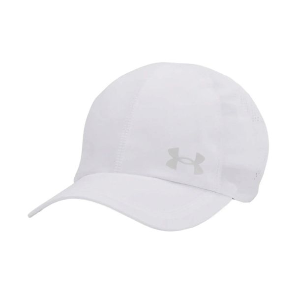 Regulowana czapka z daszkiem Under Armour Launch. Białe czapki z daszkiem Under Armour, bez wzorów, z materiału. Za 218.99 zł.